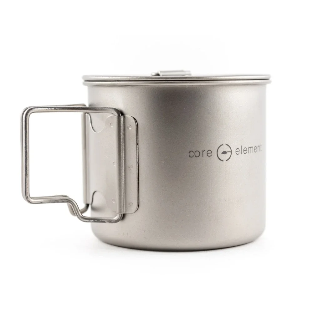 100% Titanium Cookware Set of 2 Mug 18oz 550ml Cup Mug Ultralight with Pouch